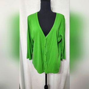 Green Talbots Cotton Cardigan